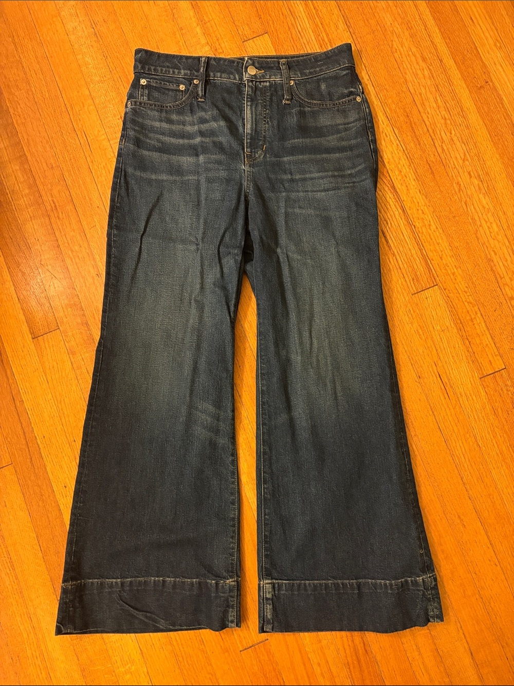 J. Crew Dark Blue Wide-Leg Jeans